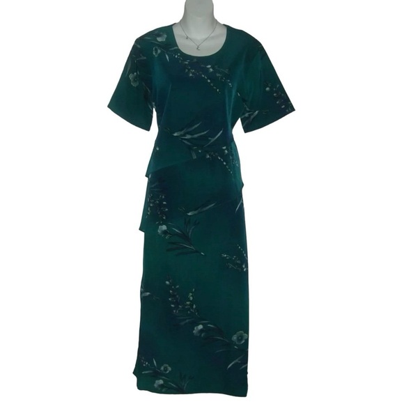 Vintage Momentum Outfit Blouse Skirt Flower Floral Cottagecore Green Spring Sz M - Picture 1 of 14